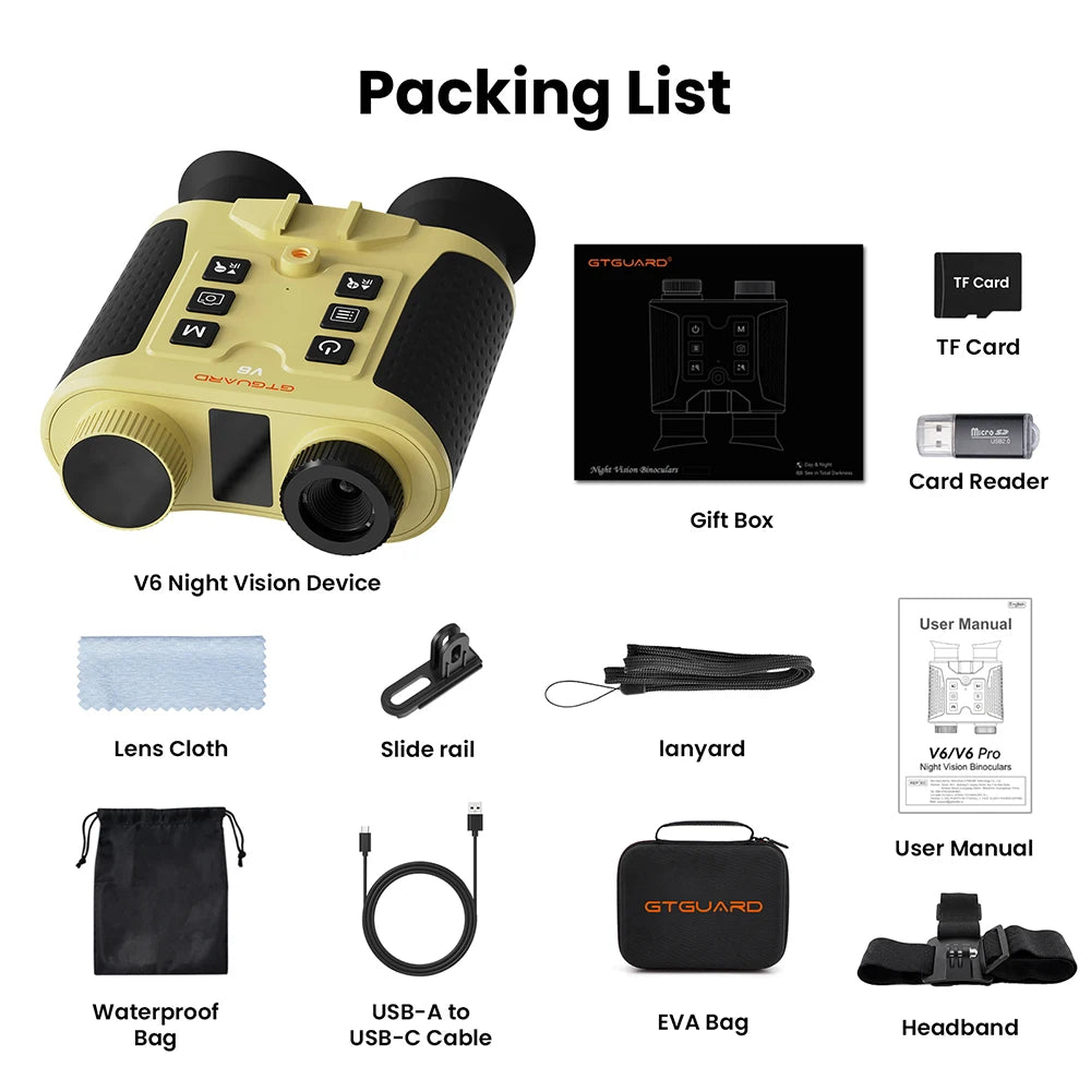 Night Vision Binoculars 4K 8X Digital Zoom for Helmet Night Vision Goggles for Outdoor Hunting Night Vision Binoculars