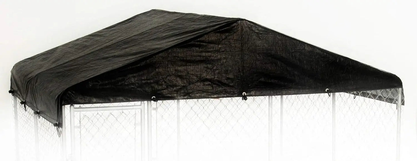10x10ft Waterproof Dog Kennel Cover, All-Weather Protection for Sun, Rain & Snow