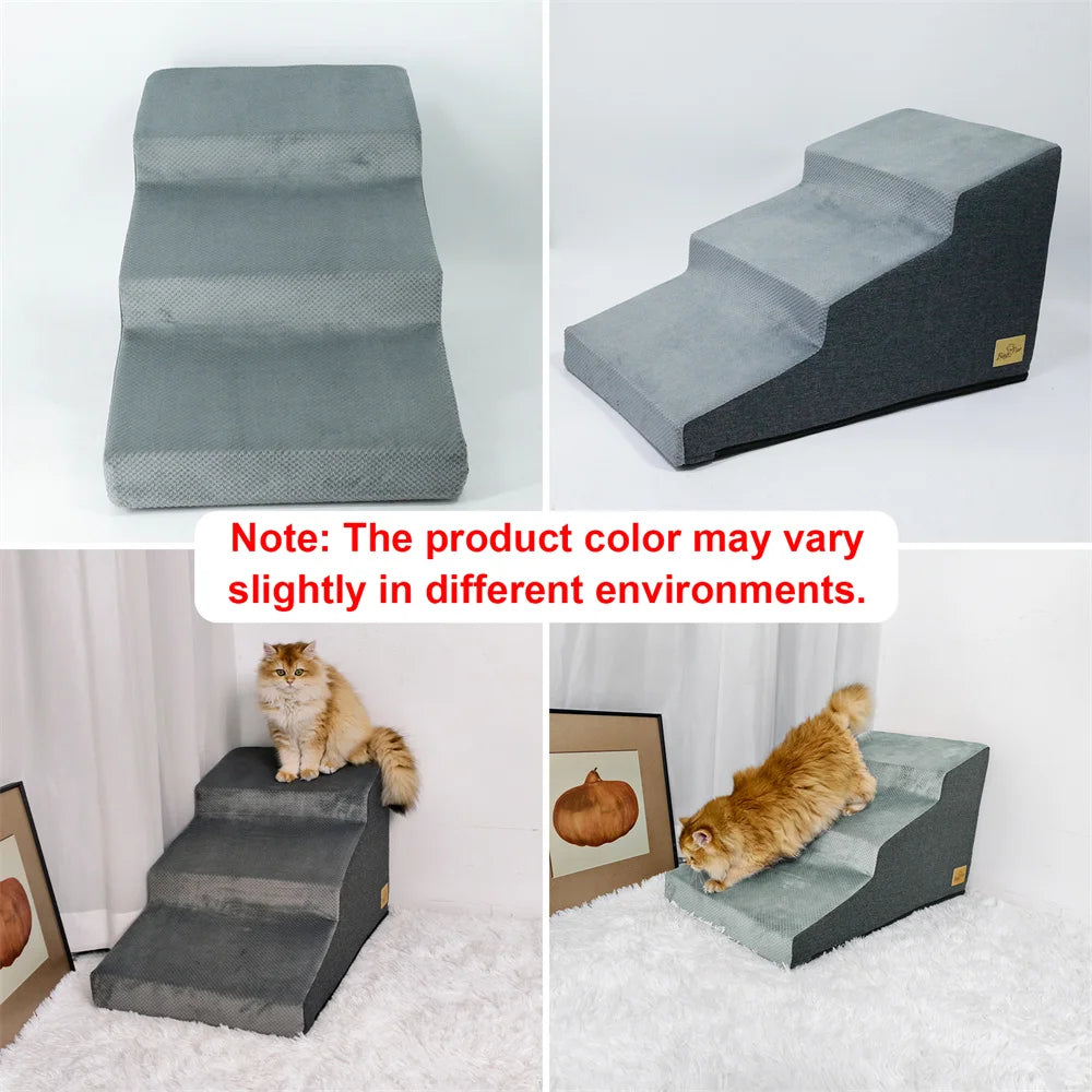 Pet 3/4/5 Step Stair Dog Cat Ramp Ladder High-Density Foam Sponge Dogs Sofa Removable and Washable Training Pet Ramp Stairs