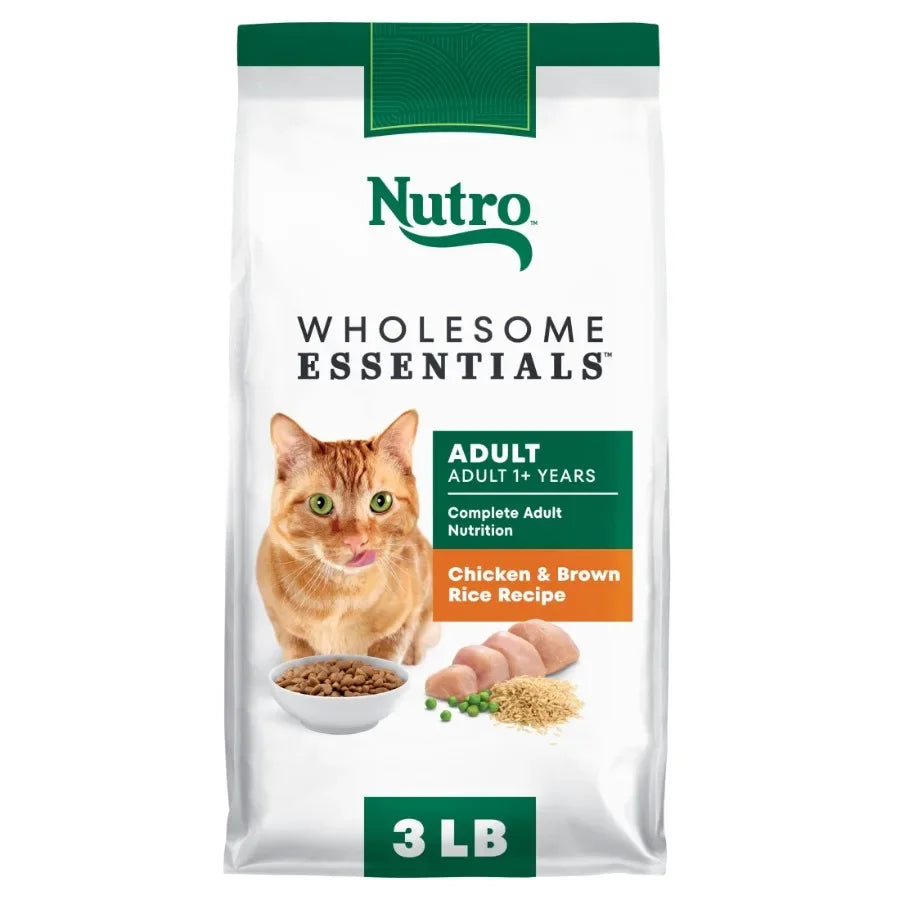 Wholesome Essentials Adult Dry Cat Food, Chicken and Brown Rice Recipe, 3 lbs.