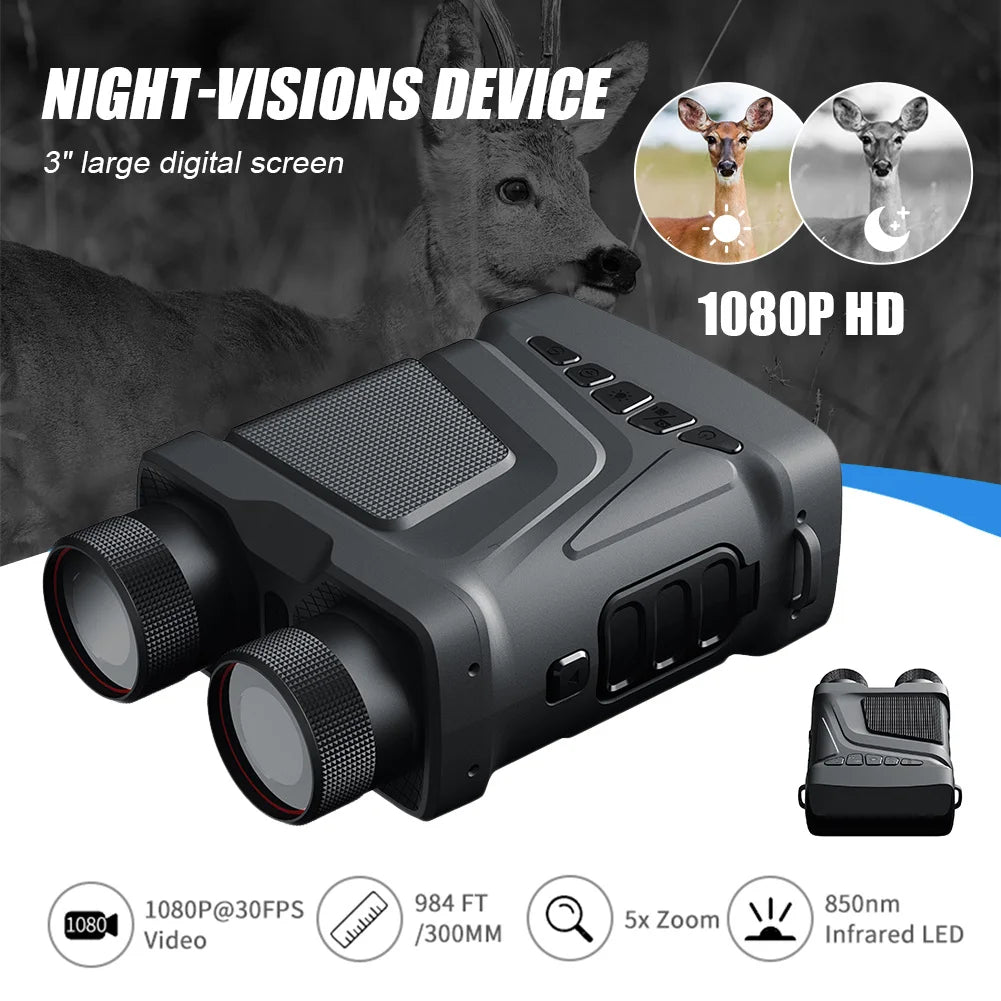 R12 5x Digital Zoom Infrared Night-Vision Binocular Telescope 1080p 300m Night-Vision Device For Outdoor Camping