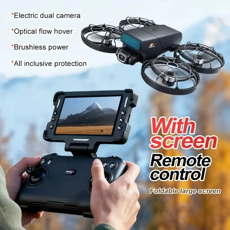 Brushless Drone Professional with Screen Remote Control Aerial Photography Foldable Quadcopter Camera RC Airplane Toy Kids Gifts
