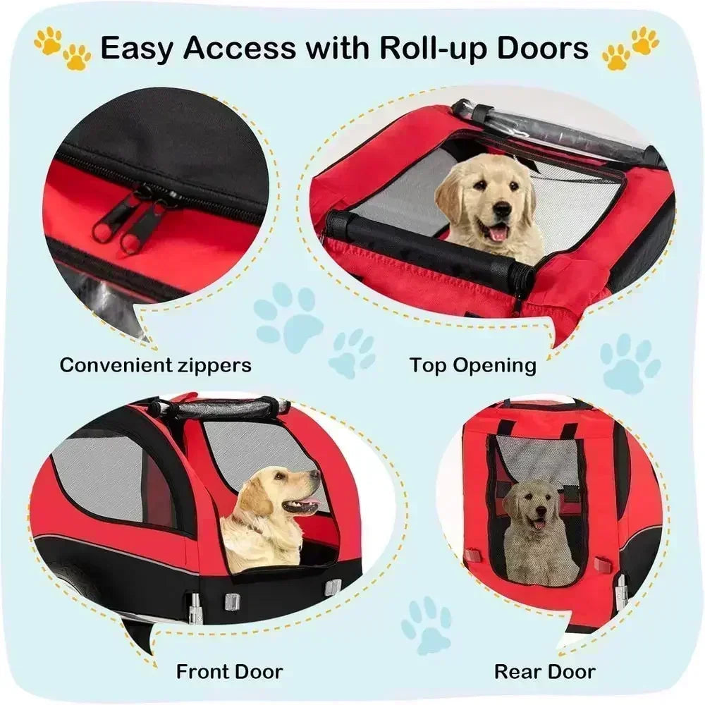Pet Bicycle Trailer - 3-Wheeled Cart for Dogs, Safe, Easy Setup, Foldable Storage