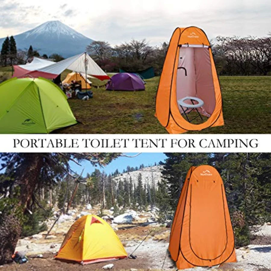 Pop-Up Privacy Shower Tent 3.9 x 3.9 x 6.2FT Portable Camping Changing Room Instant Setup Outdoor Shelter with Silver Coating