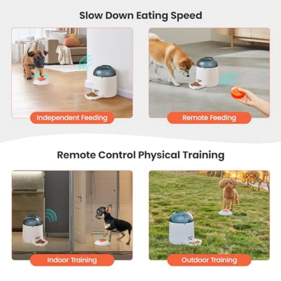 Dog Puzzle Feeder Toy, Interactive IQ Training, Electronic Treat Dispenser, Automatic Rechargeable with Remote for Food Dispensers