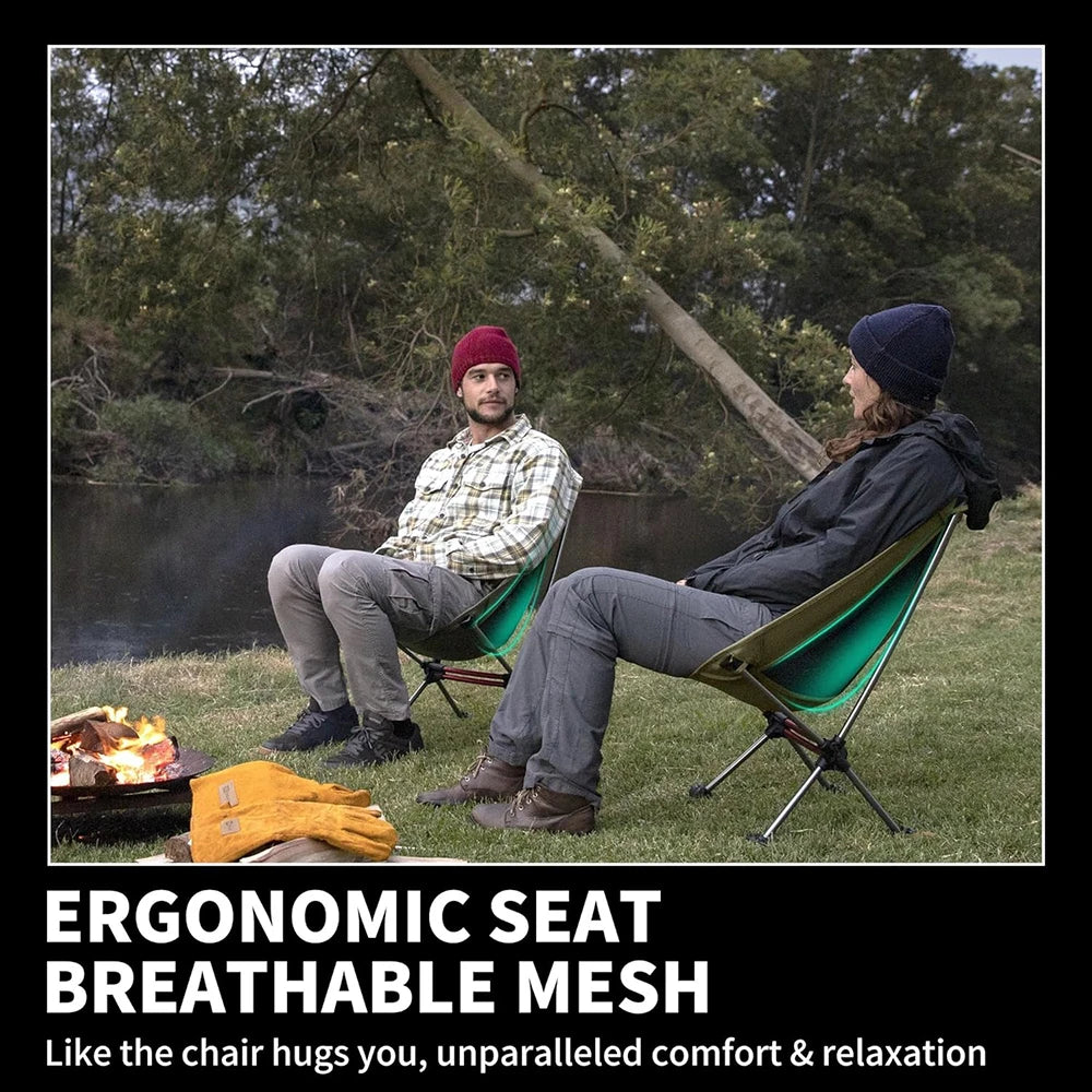 Portable Folding Camping Chair Ultralight Backpacking Chair with Anti-Sinking Feet Folding Hiking Fishing Chair