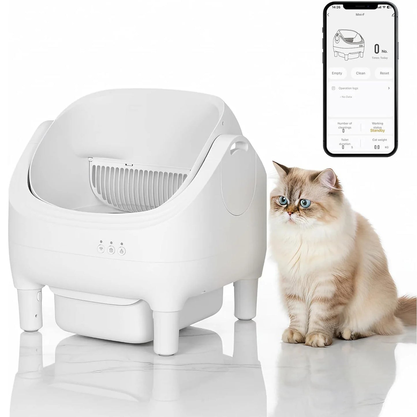 APP-Controlled Automatic Self-Cleaning Cat Litter Box, 10.5L Odor-Free Waste Disposal, Pet Toilet for Cat Hygiene, Pet Products