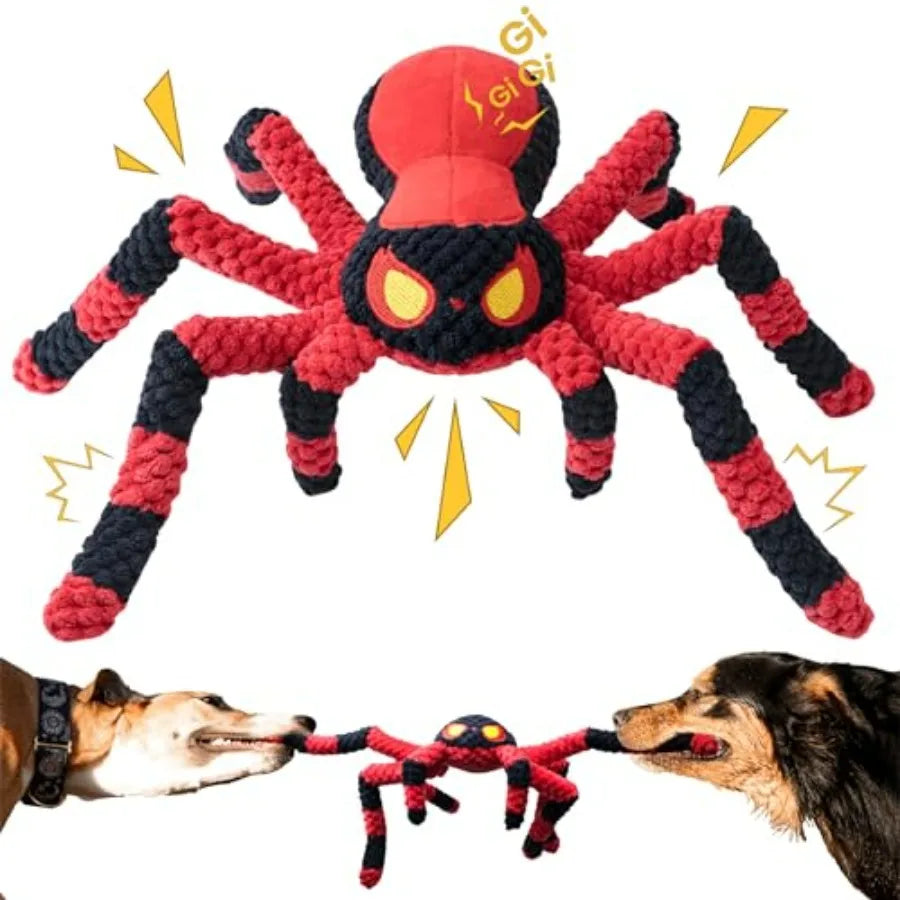 Tough Dog Toys, Stuffed Chew Large Dog Toys to Keep Them Busy, Interactive Squeaky Tug of War Doggie Toy, Crinkle
