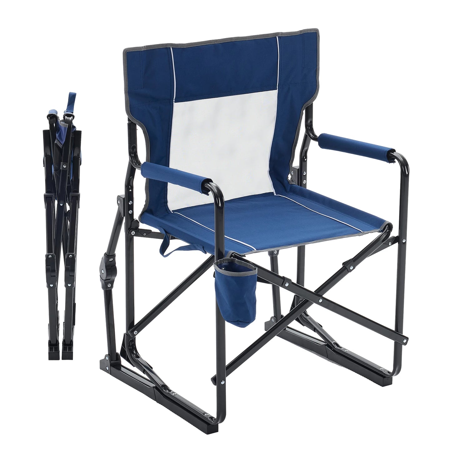 Outdoor Folding Portable Camping Chair Mesh Back Waterproof Armrests Camping Lawn Chair with Sturdy Frame Foldable Seat for Patio Beach Camping