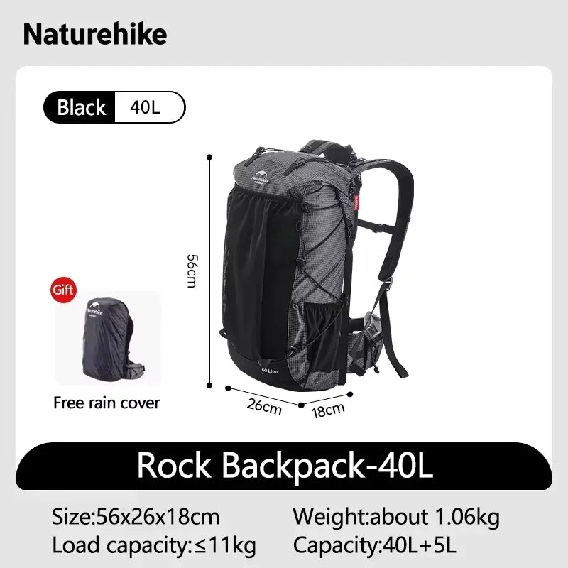 Rock Outdoor Bags 40L 60L Travel Backpacks Large Capacity 60+5L Camping Hiking Packs Hiking Bag With Rain Cover