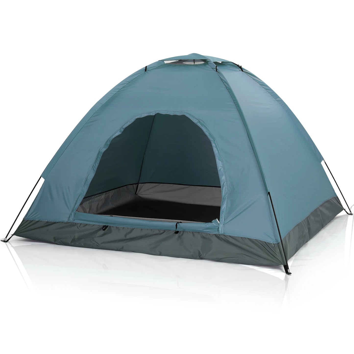 3/4 Person Camping Dome Tent Waterproof UV Proof 180T Silver Coated Polyester Fiberglass Poles Portable Carrying Bag for Outdoor
