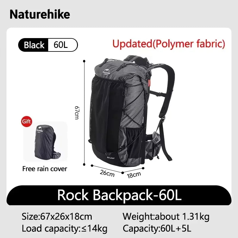 Rock Outdoor Bags 40L 60L Travel Backpacks Large Capacity 60+5L Camping Hiking Packs Hiking Bag With Rain Cover