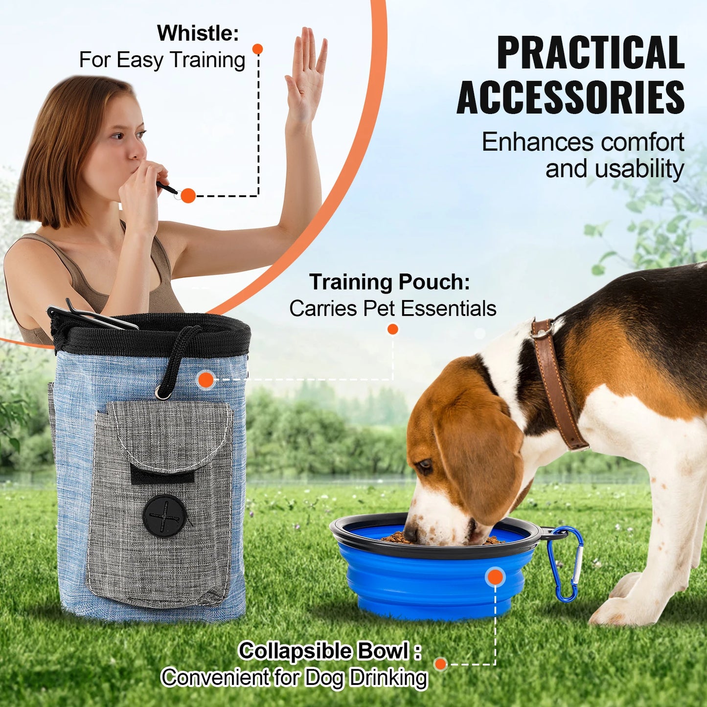 Dog Agility Training Equipment 5 PCS Set Upgrade with Adjustable Hurdles Extend Tunnel Puppy Obstacle Course Kit with Bag