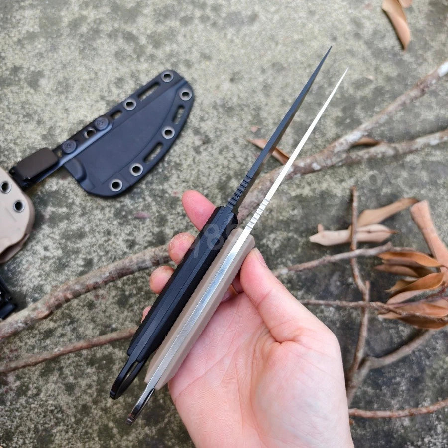 Sheathed Fixed Blade Made of 8Cr13Mov Steel A Nylon Fiber Handle and Is Lightweight and Durable Suitable for Camping Fishing