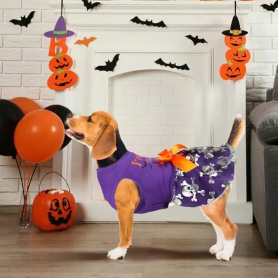 Dog Halloween Costumes Dog Dress Halloween Costumes For Dogs Funny Puppy Dress With Bow For  Dogs Pumpkin Witch Bat Pet Costume