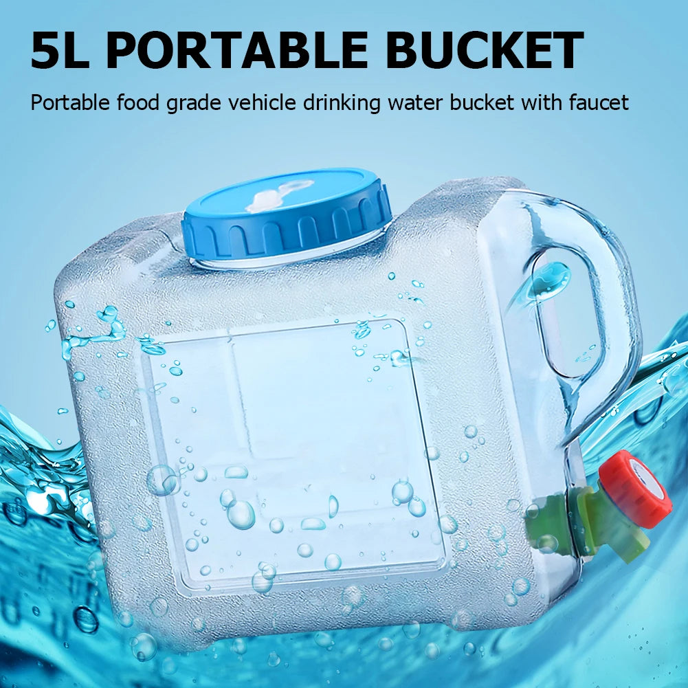 5/5.5/7.5/10/12/15/22L Capacity Pure Water Buckets Container With Faucet Portable Driving Water Tanks Emergency Water Storage