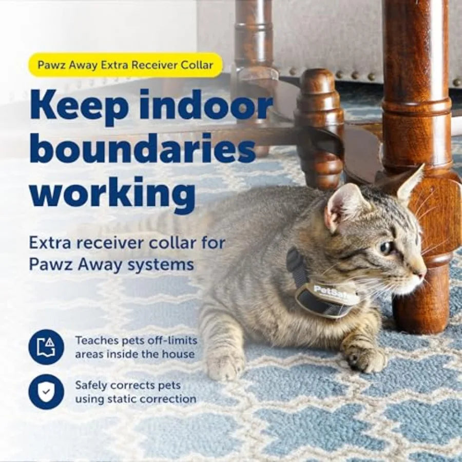 Away Indoor/Outdoor Extra Receiver Collar for Cats and Dogs for Wireless Pet Barrier System