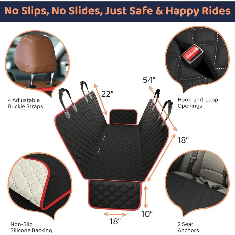 Dog Car Seat Cover Back Seat Waterproof Hammock Car SUV Truck Non-Slip Backseat Cover Dogs Heavy-Duty Dog Hammock Style Seat Pro