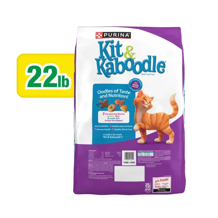 Kit and Kaboodle Dry Cat Food Original Poultry, Liver and Ocean Fish Flavors, 22 lb. Bag