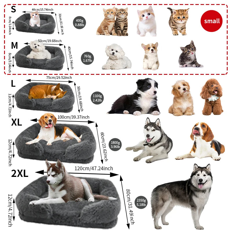 Thickened Orthopedic Dog Bed for Large Dogs - Egg Sponge, Easy to Remove and Wash Plush Cover, Durable Pet Furniture