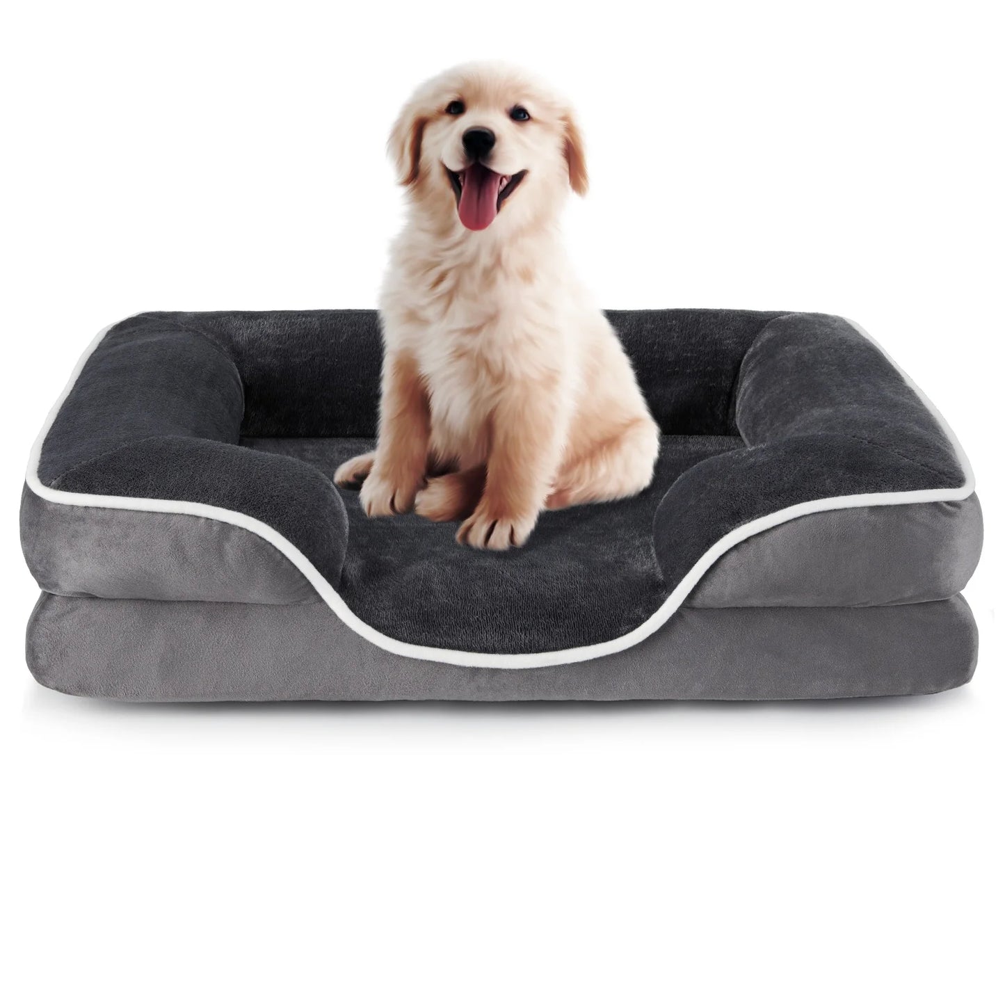 42 x 32 Inch Memory Foam Dog Bed XL Machine Washable Cover Pet Bed Anti-Slip Waterproof Memory Foam Couch Bed for Home Pet Indoor Dogs