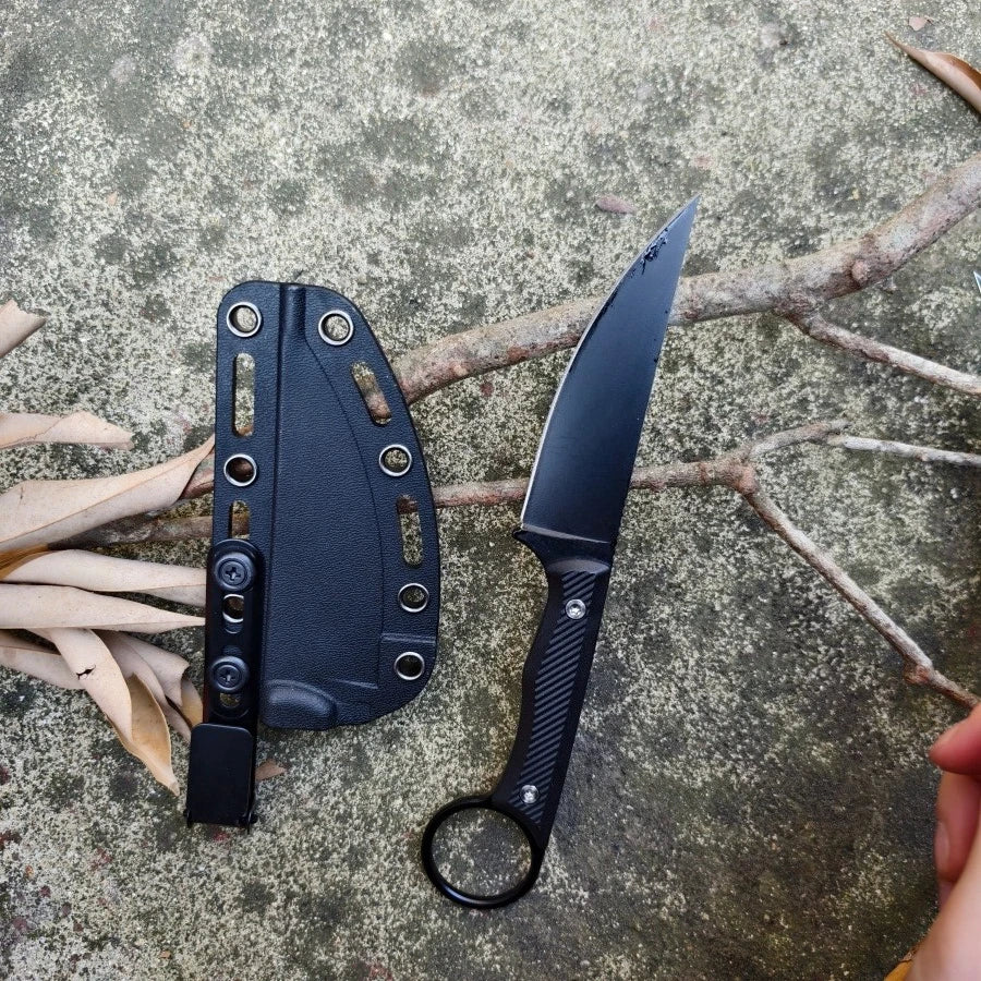 Sheathed Fixed Blade Made of 8Cr13Mov Steel A Nylon Fiber Handle and Is Lightweight and Durable Suitable for Camping Fishing
