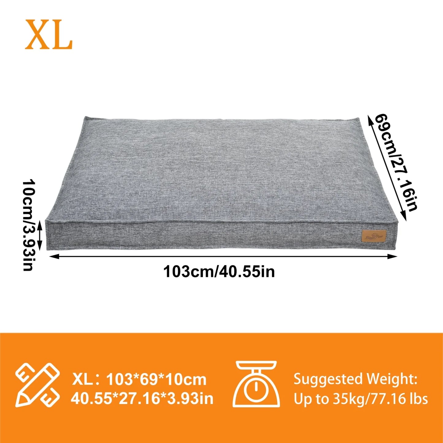 M-2XL Dog Beds Crate Pad for Medium/Large Dogs Pet Mat Ultra Soft Cozy Sleeping Kennel Pad Linen Cover Foam Base