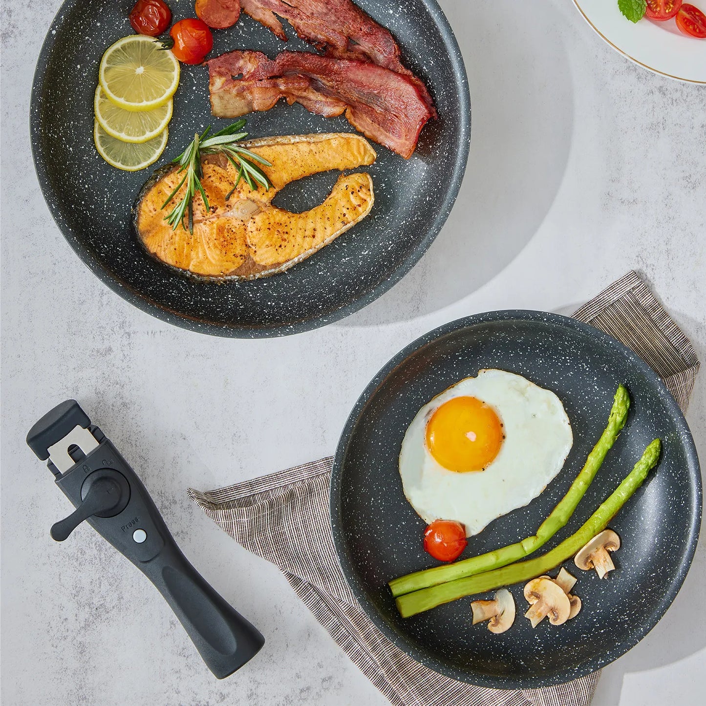 Induction Cookware Set 10 Pieces, Nonstick Pots and Pans Set with Removable Handles, for All Hobs, Stackable Design, Dishwasher-Safe