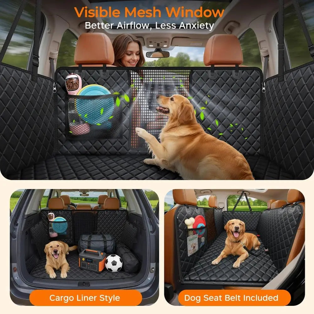 Backseat Extender or Dogs - Hard Bottom Dog Car Seat Cover or Back Seat, Dog Hammock or Car and SUV, Pet Rear Seat Protector for Dog