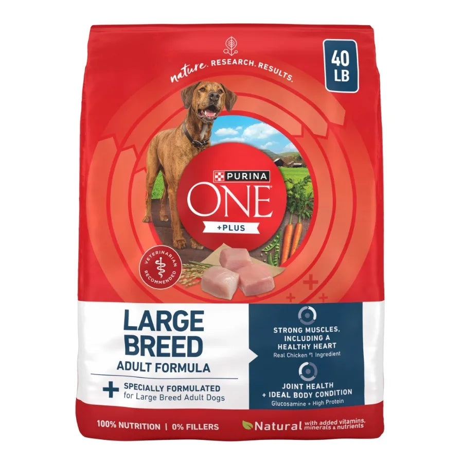 Plus Dry Large Breed Dog Food for Adult Dogs, Real Protein Rich Natural Chicken Flavor, 40lb Bag