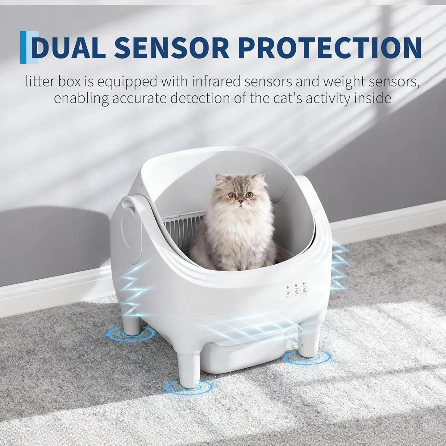 APP-Controlled Automatic Self-Cleaning Cat Litter Box, 10.5L Odor-Free Waste Disposal, Pet Toilet for Cat Hygiene, Pet Products