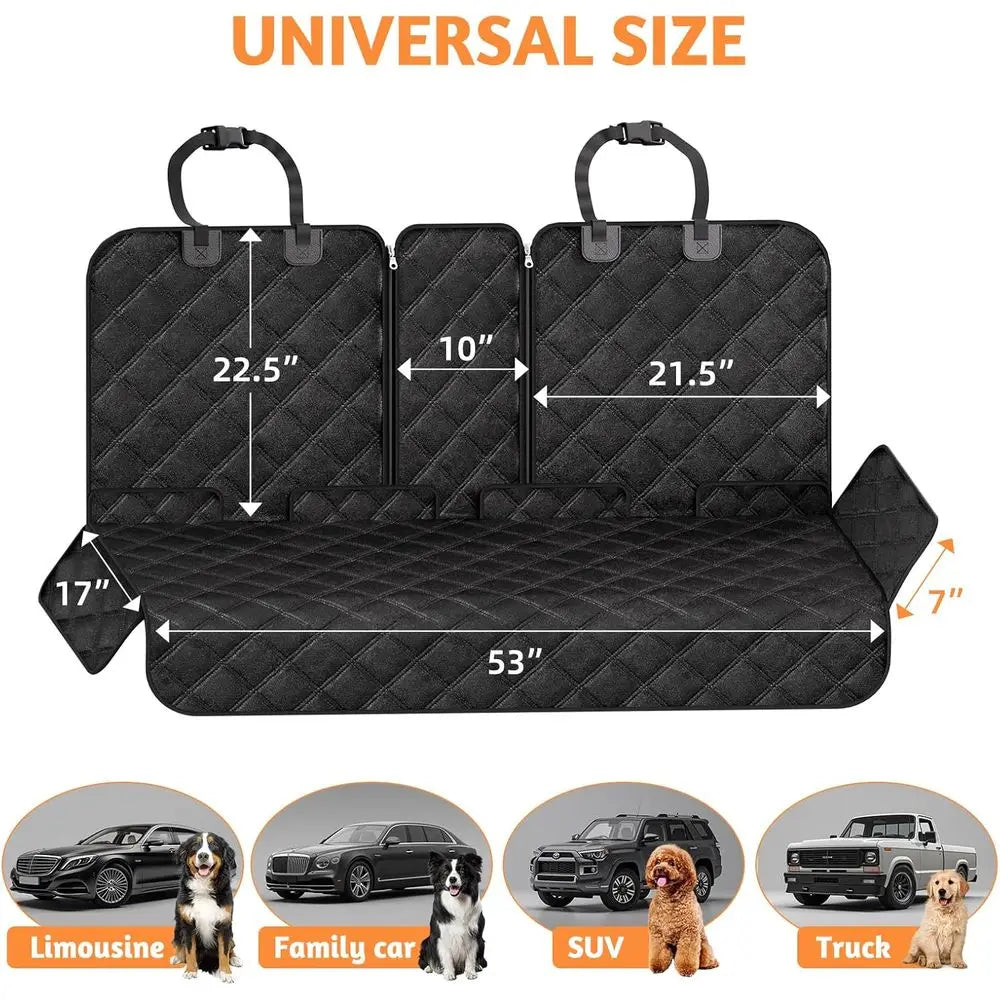 Car Seat Cover, Back Seat Pet Bed Mat Protector Waterproof Bench Seat Cover, Nonslip Pet Car Bed Dog Hammock for Car, SUV, Truck