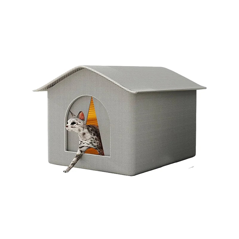 Waterproof Outdoor Cat Shelter Stray Cat Dog House Insulated Animals Cave Cold Weather Nest Foldable Small Dog Puppy Supplies