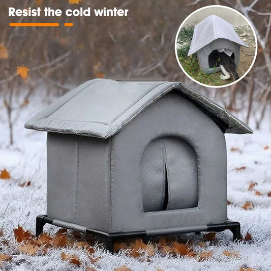 Waterproof Outdoor Cat Shelter Stray Cat Dog House Insulated Animals Cave Cold Weather Nest Foldable Small Dog Puppy Supplies