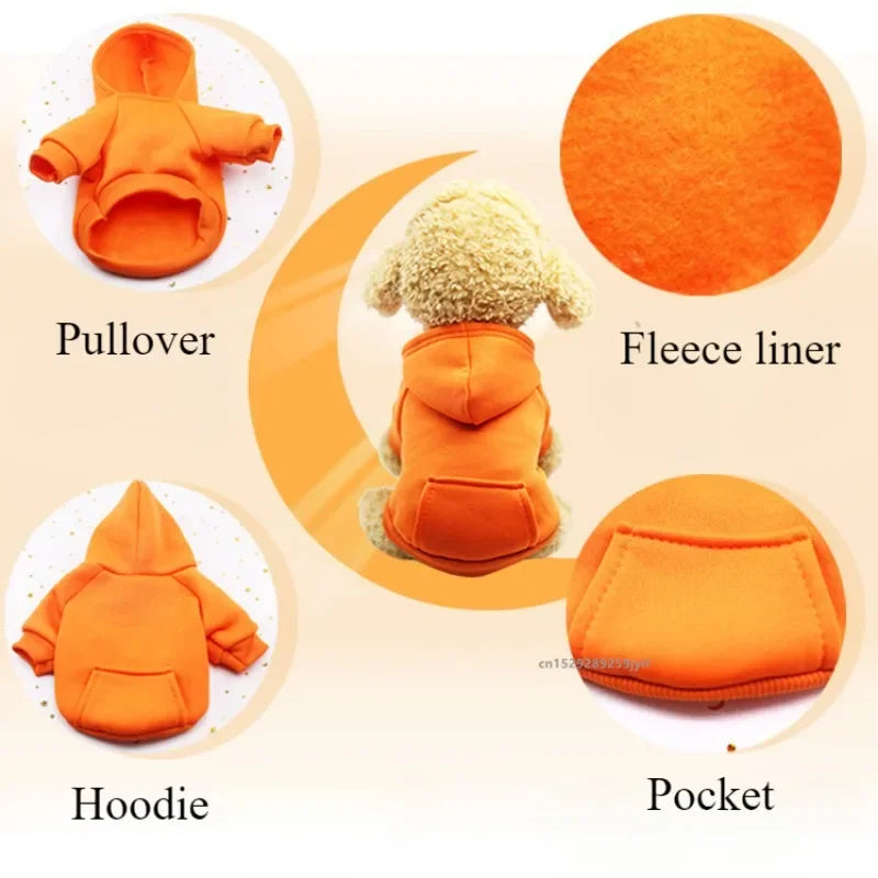 Dog Winter Hooded Sweatshirt for Small, Medium Puppy Pet Coat Cat Jacket Clothes Chihuahuas French Bulldog Costume