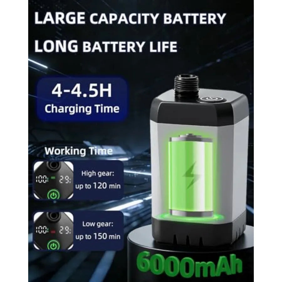 Upgraded Portable Shower With Heater for Camping 6000mAh Rechargeable Camping Shower Pump With LED Display 3 Spray Modes