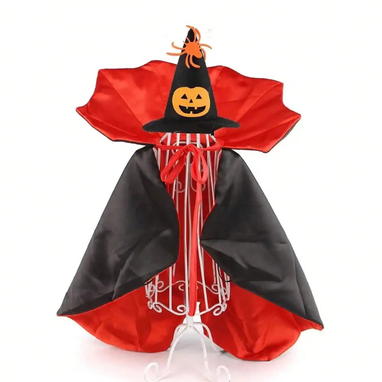 Stand-Collar Halloween Pet Costume Comfortable Adjustable Dogs Cape Pet Supplies Soft Fabric Kitten Puppy Dress Party