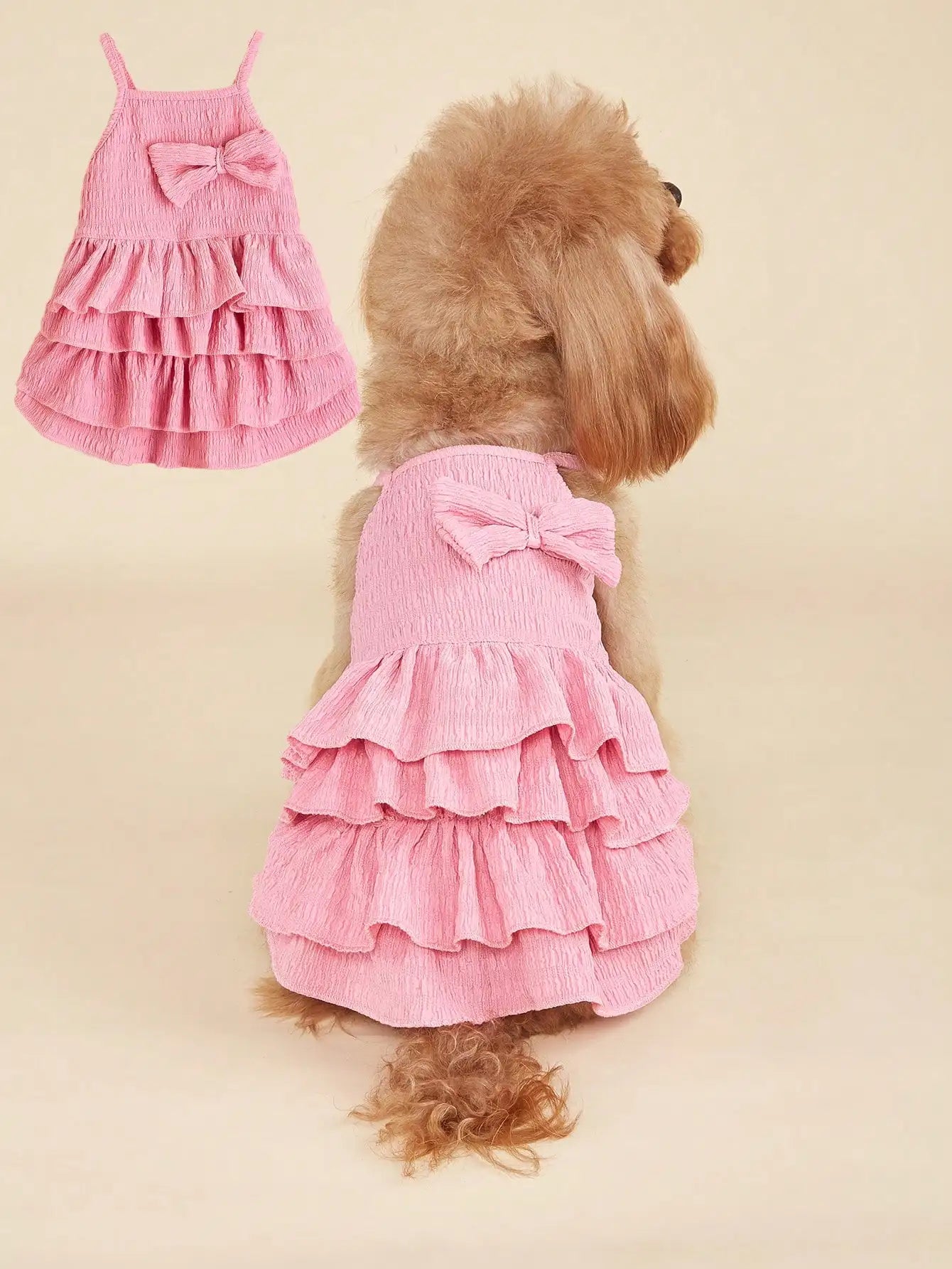 1pc Spring/Summer Thin Dog/Cat Tutu Dress With Ruffled Layers And Cake Design For Small Dogs Teddy