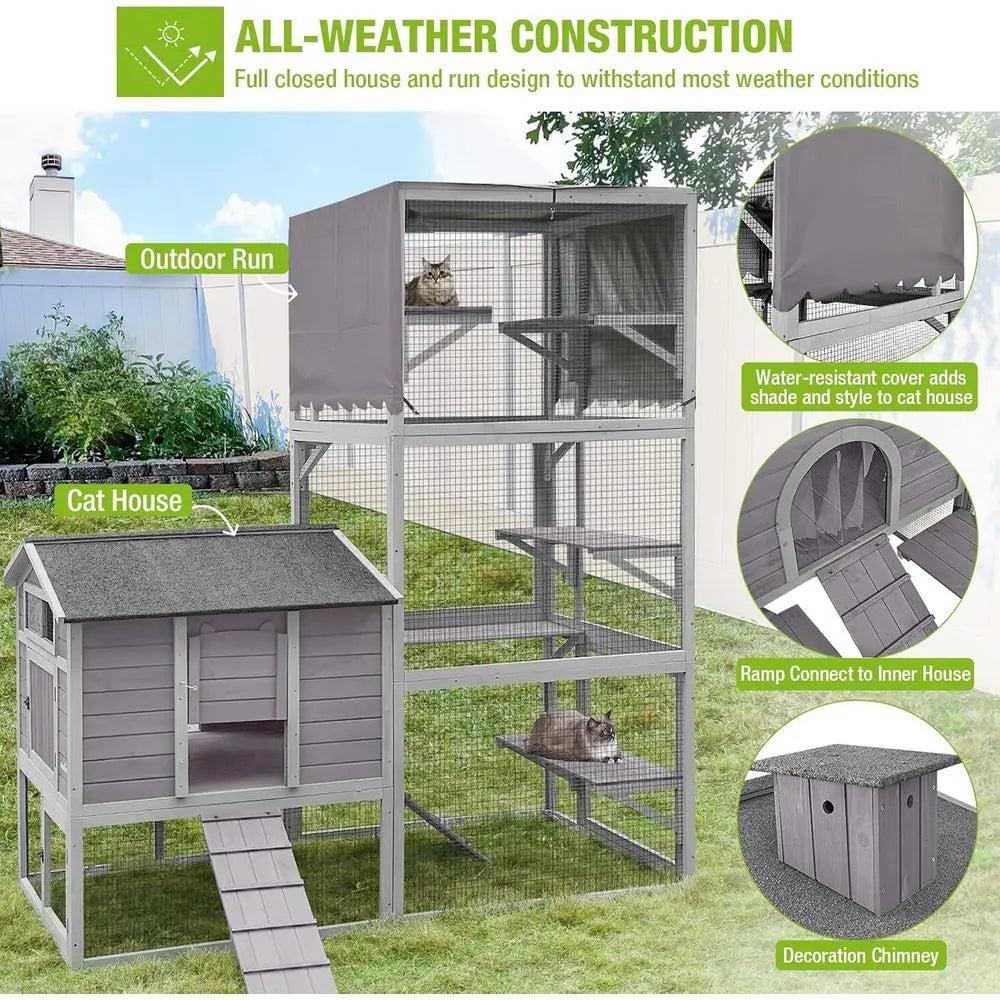 Large Outdoor Cat Enclosure: Versatile Cat House for Feline Adventures
