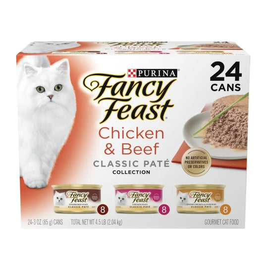Classic Pate Kitten Food, Wet Cat Food, Chicken and Beef, 3 oz Cans
