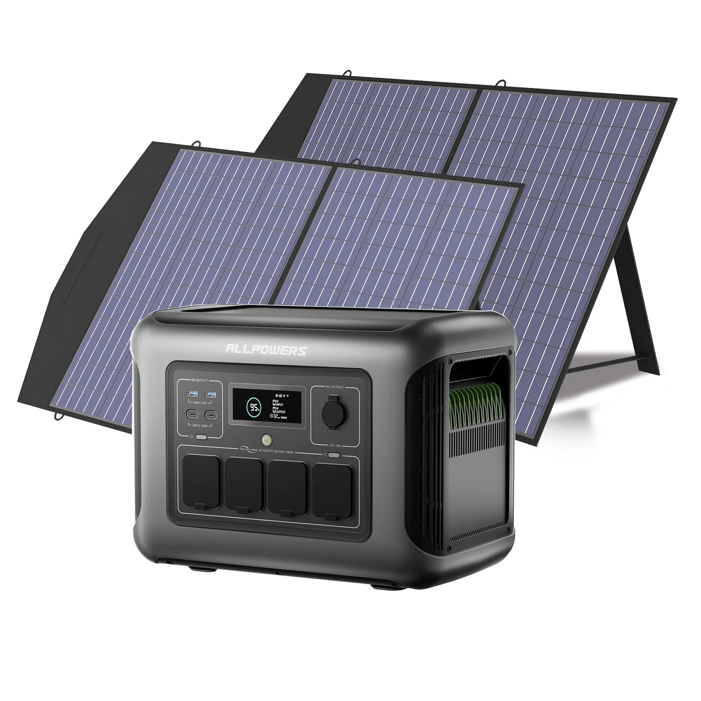 R1500 LITE Portable Power Station with Solar Panel 100W 200W 1056Wh LiFePO4 Battery Solar Generator for Outdoor RV