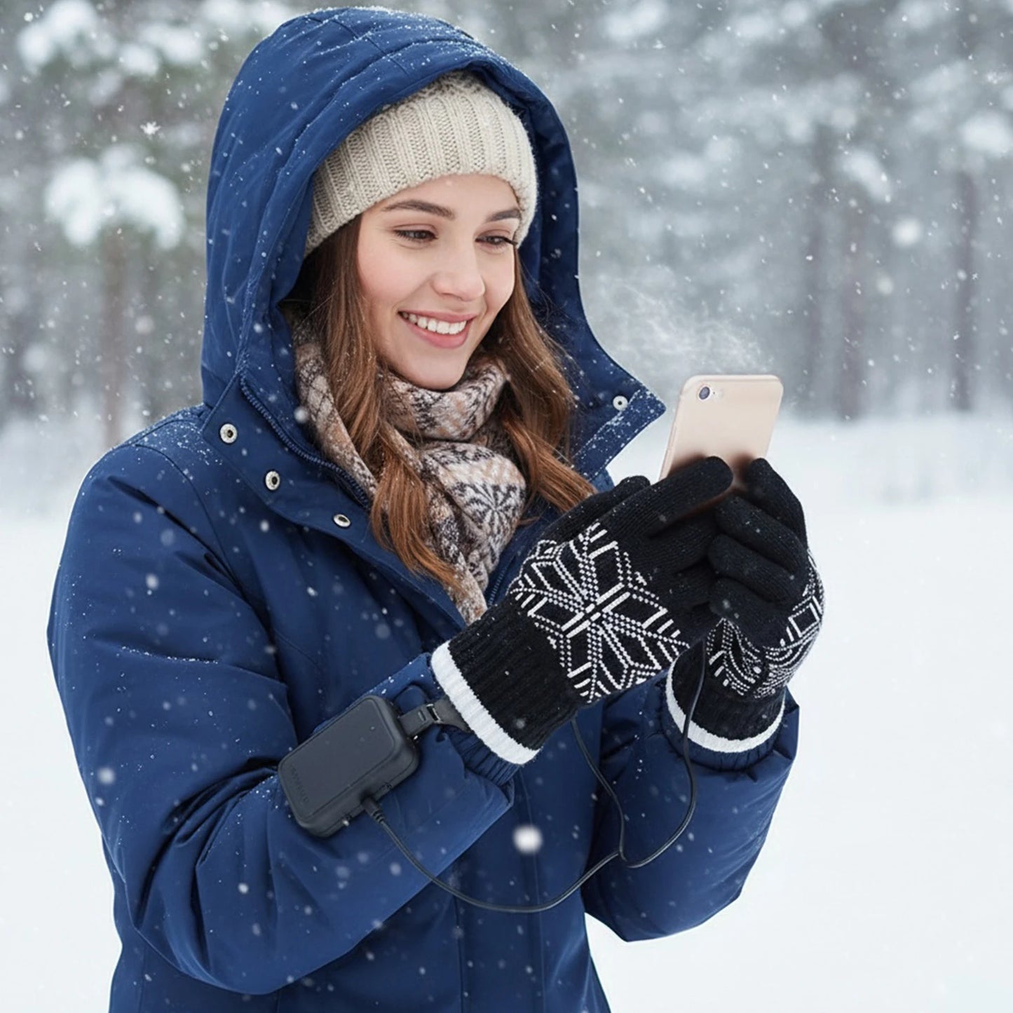 USB Touchscreen Hand Warmer Anti-Slip Motorcycle Thermal Gloves Wear Resist Soft Heating Gloves for Outdoor Camping Hiking