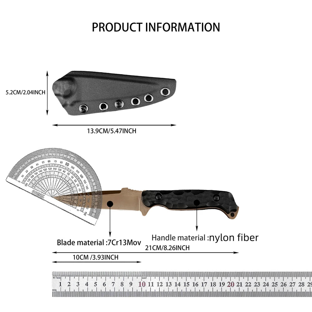 Premium Quality Fixed Blade Knife, Outdoor Fishing, Portable Mountain Climbing EDC Backpacking Essential Equipment Tool