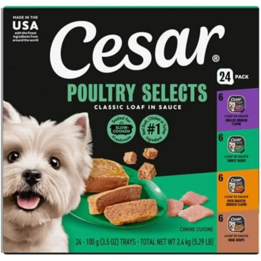 Classic Loaf in Sauce Adult Wet Dog Food with Duck, Oven Roasted Chicken, Grilled Chicken, and Turkey Recipes