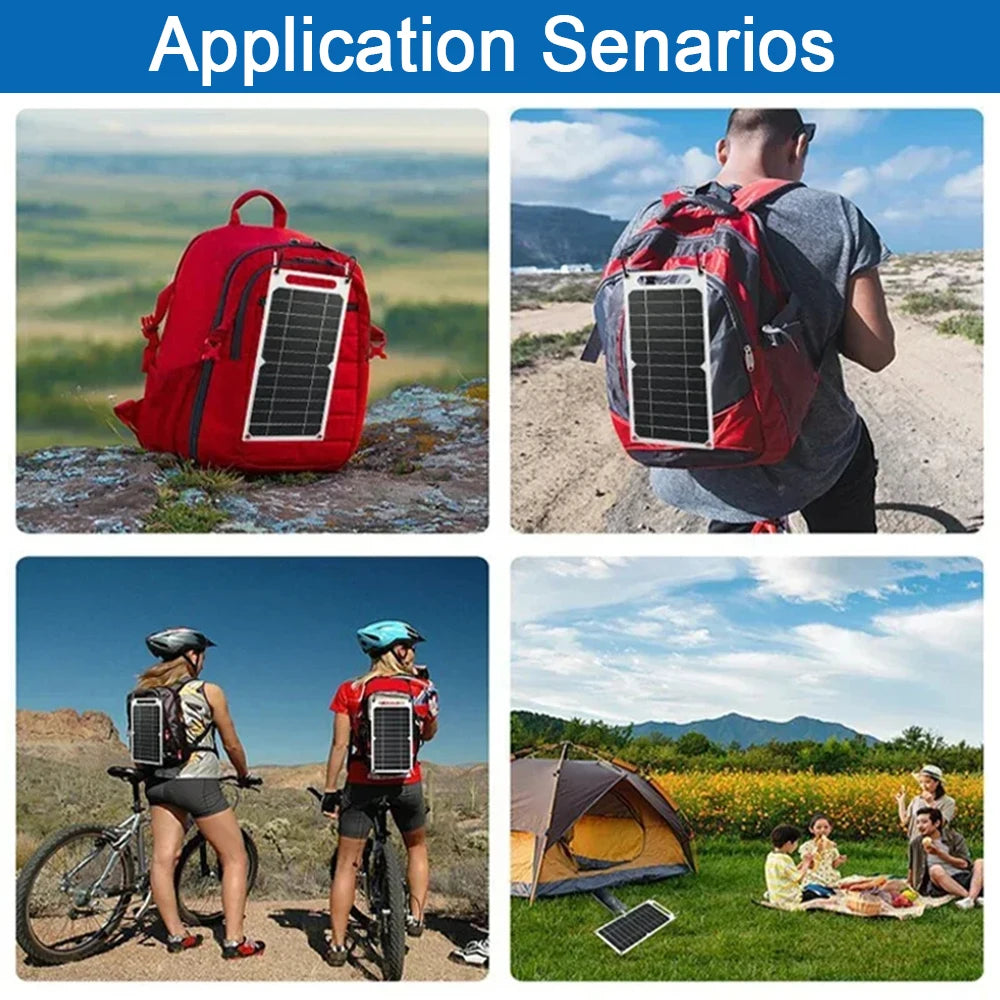 35W Portable Foldable Solar Charger Panel Dual USB Ports Fast Charging Power Bank iPhone Camping Outdoor Travel