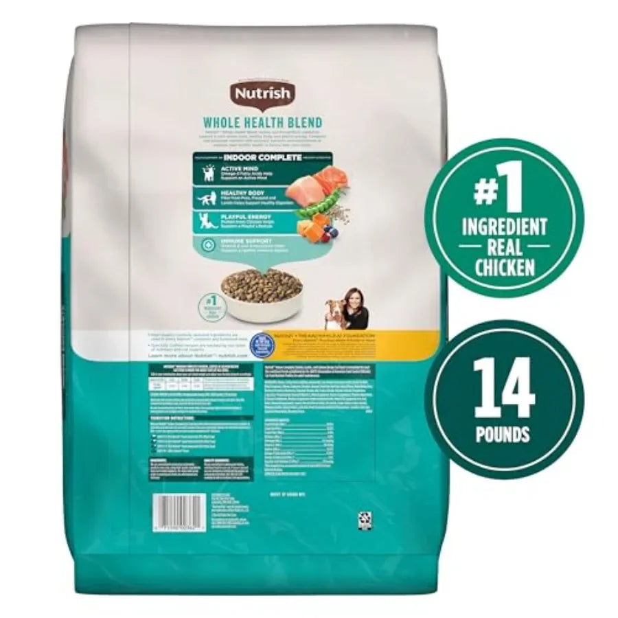 Indoor Complete Chicken, Lentils, and Salmon Recipe Dry Cat Food 14 lb. Bag, Packaging May Vary