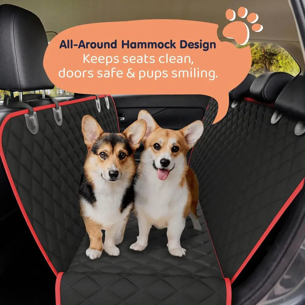 Dog Car Seat Cover Back Seat Waterproof Hammock Car SUV Truck Non-Slip Backseat Cover Dogs Heavy-Duty Dog Hammock Style Seat Pro