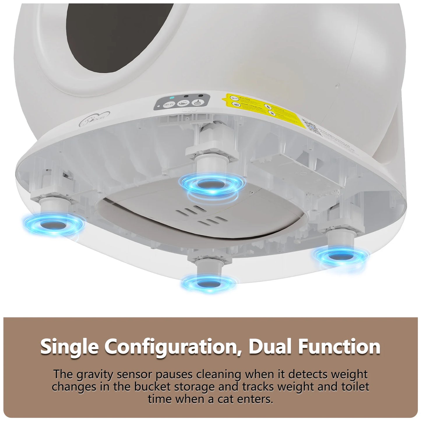 Smart Self-Cleaning Cat Litter Box With App Control, Only Supports 2.4G WiFi, 78L Capacity, Includes Trash Bags, 4 Sets Of Gravity Sensors For Cat Safety Compatible With Tofu & Mixed Litters, Automatic Cat Litter Box