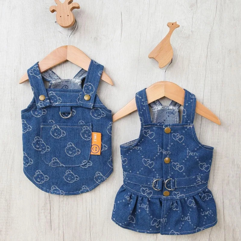 Dog Dress Harness Puppy Summer Clothes for Small Medium Dogs Chihuahua French Bulldog Walking Chest Strap Vest With D-Ring