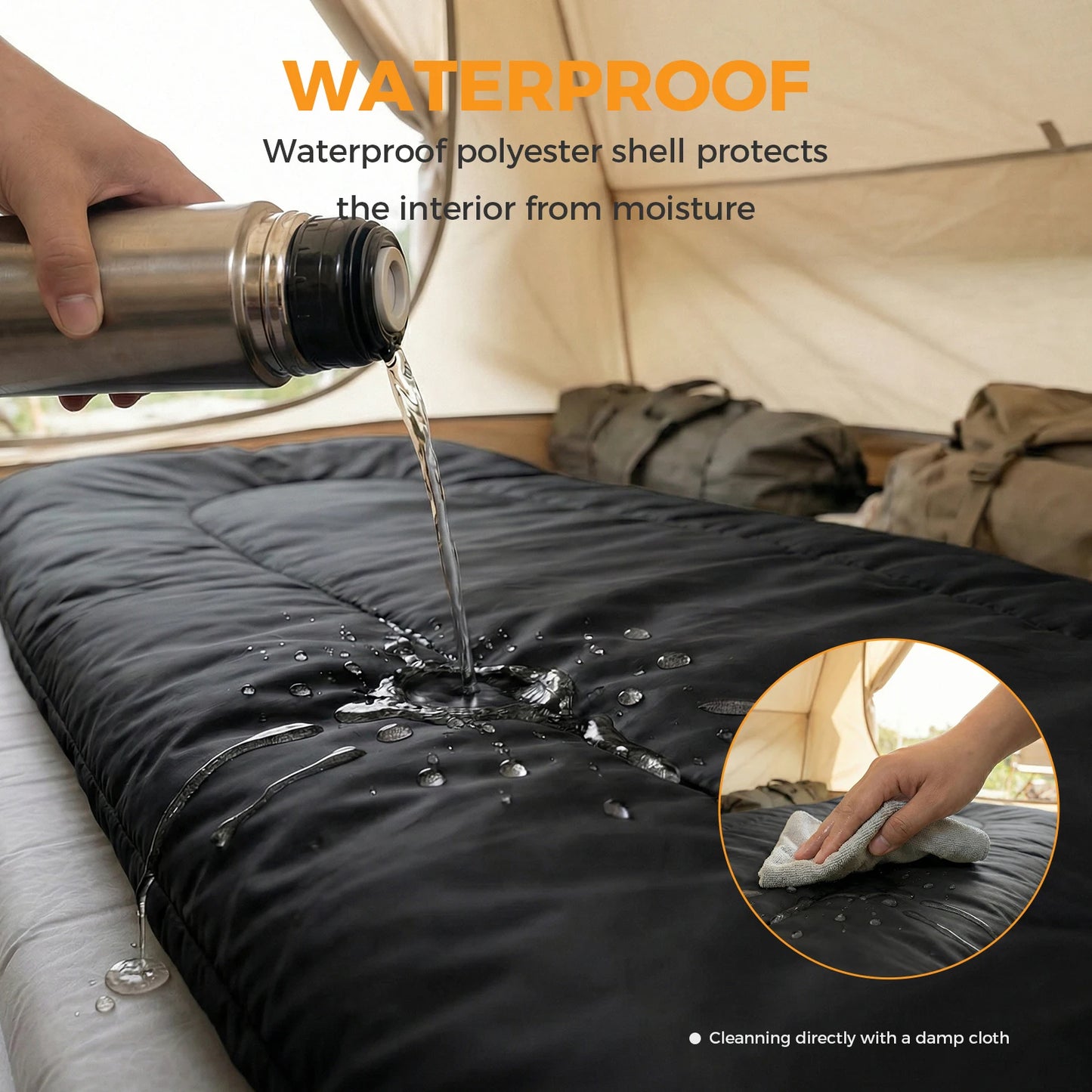 Double Sleeping Bag for Adults with Pillow, Lightweight 3 Season Portable Compact Sleeping Bag for 2 Person Hiking Fishing